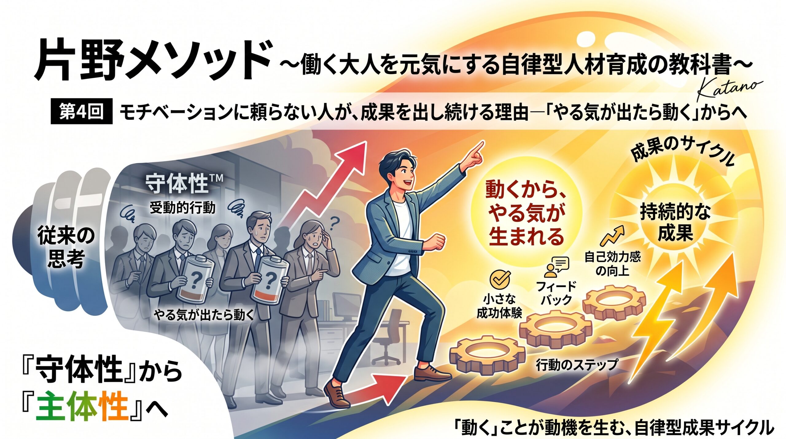 片野メソッド ～働く大人を元気にする自律型人材育成の教科書～第4回　モチベーションに頼らない人が、成果を出し続ける理由